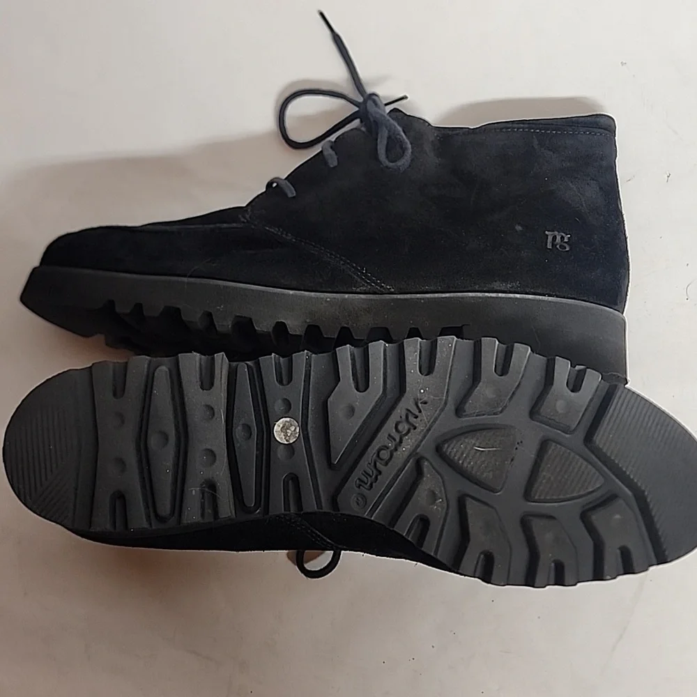 Paul Green Black Suede Chukka Ankle Boots Made In Austria Sz 7 US 9.5-10 Womens